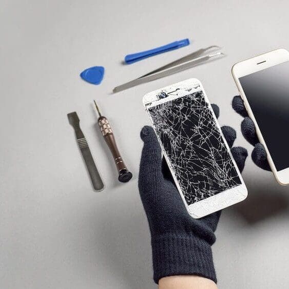 a phone being repaired at california computer