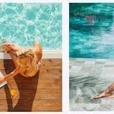 People working remotely in relaxing settings.
